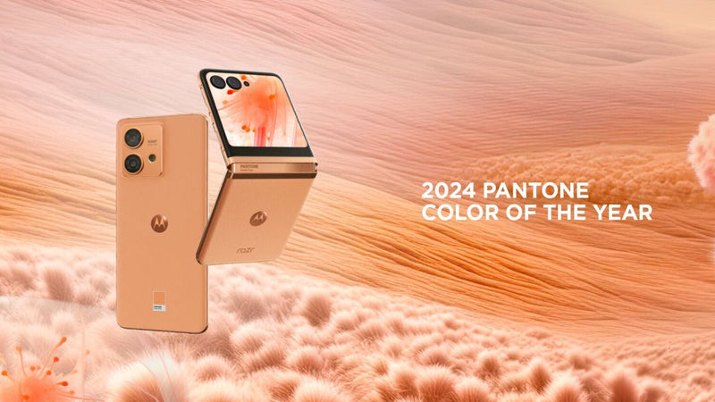 Motorola Razr 40 Ultra y Edge 40 Neo en el color Pantone Peach Fuzz 2024